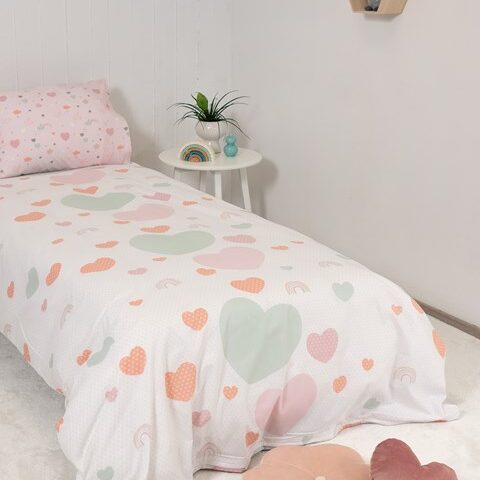 Naf Naf Hearts 352 - White Pink Σετ Σεντόνια - naf naf hearts 352 white pink set sentonia normal