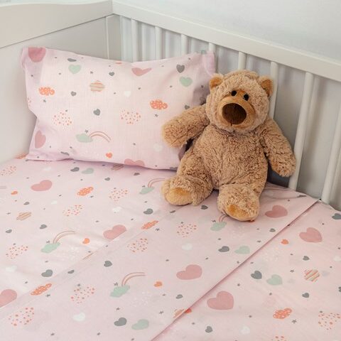 Naf Naf Little Hearts 302 - Pink Σεντόνια σετ - naf naf little hearts 302 pink sentonia set normal