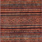 Χαλί Βιοκαρπέτ Nomadian boho γεωμετρικό σε σαλόνι.Λεπτομέρεια υφής χαλιού Nomadian Βιοκαρπέτ.