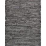 Leather Solid Rug Coffee - 70x130