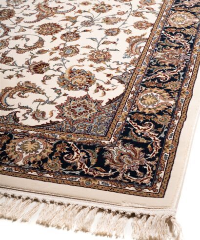 ΧΑΛΙ ROYAL SILK 003/W CREAM-BLUE - 200cm x 285cm - 003 cream blue a