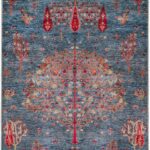 Χαλί Βιοκαρπέτ Nomadian boho γεωμετρικό σε σαλόνι.Λεπτομέρεια υφής χαλιού Nomadian Βιοκαρπέτ.