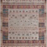 Χαλί Βιοκαρπέτ Nomadian boho γεωμετρικό σε σαλόνι.Λεπτομέρεια υφής χαλιού Nomadian Βιοκαρπέτ.