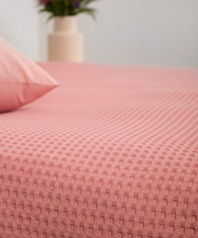 Κουβέρτα ΠΙΚΕ NAF NAF Cotton Waffle Pique Rose