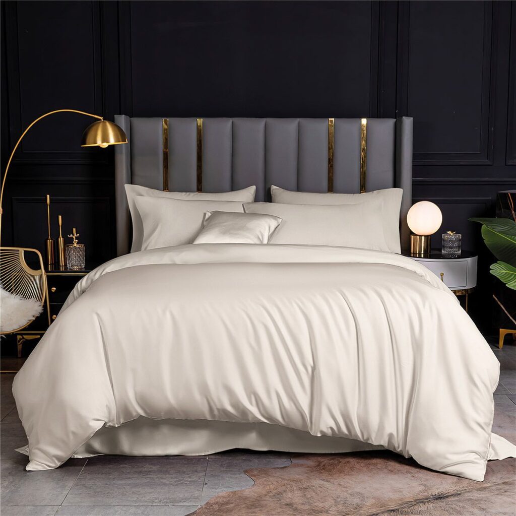 Beauty Home Σετ σεντόνια υπέρδιπλα με λάστιχο Bamboo 300tc Art 12052 Miss Beauty 170x200+35 Μπεζ