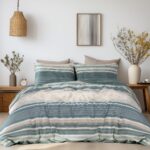 Beauty Home Σετ σεντόνια φανελένια υπέρδιπλα με λάστιχο Monet Art 12331 170x200+32 Πράσινο
