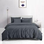 Beauty Home Σετ σεντόνια υπέρδιπλα με λάστιχο Bamboo 300tc Art 12350 Midnight Charm 170x200+35 Ανθρακί