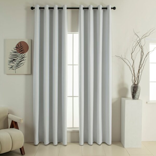 Beauty Home Κουρτίνα Full Blackout σκίασης με 8 κρίκους Soft Art 8391 Ice-Ecru 140x270 Πάγου