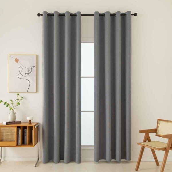 Beauty Home Κουρτίνα Full Blackout σκίασης με 8 κρίκους Total Art 8446 140x270 Ανθρακίτης