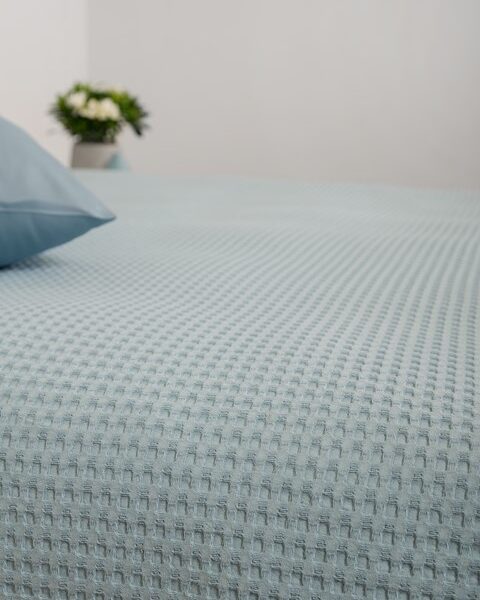 Κουβέρτα ΠΙΚΕ NAF NAF Cotton Waffle Pique Angel Blue
