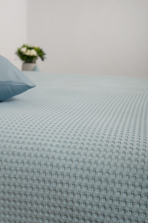 Κουβέρτα ΠΙΚΕ NAF NAF Cotton Waffle Pique Angel Blue