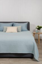 Κουβέρτα ΠΙΚΕ NAF NAF Cotton Waffle Pique Angel Blue - Image 3