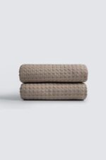 Κουβέρτα ΠΙΚΕ NAF NAF Cotton Waffle Pique Beige - Image 5