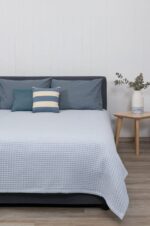 Κουβέρτα ΠΙΚΕ NAF NAF Cotton Waffle Pique Blue - Image 4