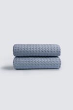 Κουβέρτα ΠΙΚΕ NAF NAF Cotton Waffle Pique Blue - Image 5