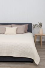 Κουβέρτα ΠΙΚΕ NAF NAF Cotton Waffle Pique Cream - Image 4