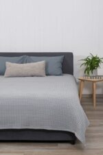 Κουβέρτα ΠΙΚΕ NAF NAF Cotton Waffle Pique Grey - Image 4