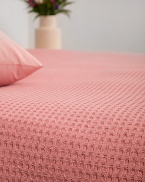 Κουβέρτα ΠΙΚΕ NAF NAF Cotton Waffle Pique Rose