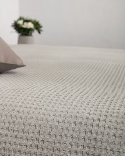 Κουβέρτα ΠΙΚΕ NAF NAF Cotton Waffle Pique Silver Grey