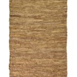Leather Plain Rug Dark Camel
