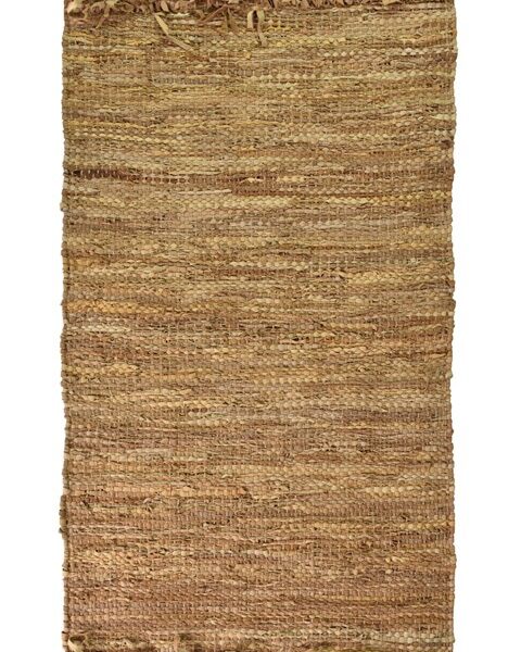 Leather Plain Rug Dark Camel