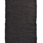 Leather Solid Rug Charcoal