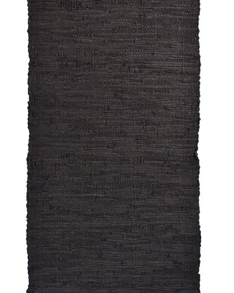Leather Solid Rug Charcoal