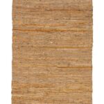 Leather Solid Rug Dark Camel