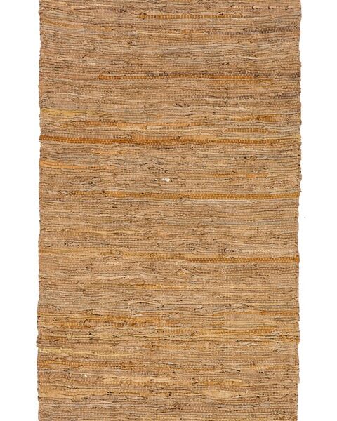 Leather Solid Rug Dark Camel