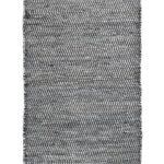 Leather Solid Rug Dark Grey