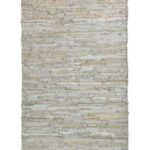 Leather Solid Rug Lt Grey
