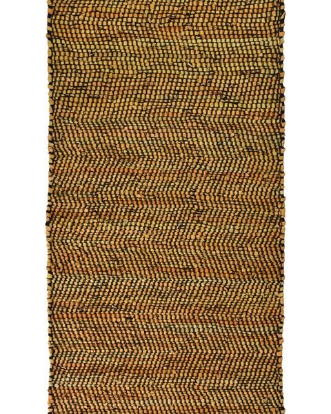Leather Solid Rug Mustard