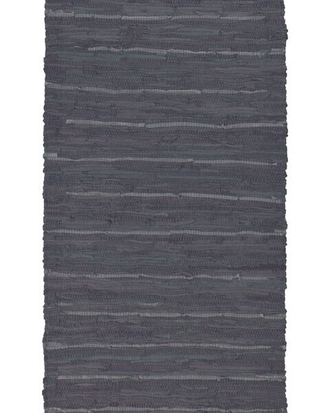 Leather Solid Rug Silver Grey