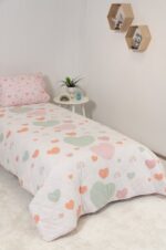 Naf Naf Hearts 352 - White Pink Κουβερλί