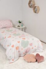 Naf Naf Hearts 352 - White Pink Σετ Σεντόνια