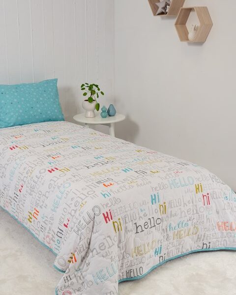 Naf Naf Hello 354 - White Lt Blue Κουβερλί