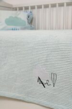 Naf Naf Little Ballons 305 - Blue βρεφική πικέ κουβέρτα