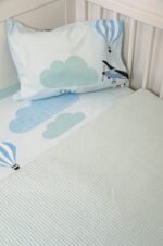 Naf Naf Little Ballons 305 - Blue βρεφική πικέ κουβέρτα - Image 2