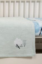 Naf Naf Little Ballons 305 - Blue βρεφική πικέ κουβέρτα - Image 4