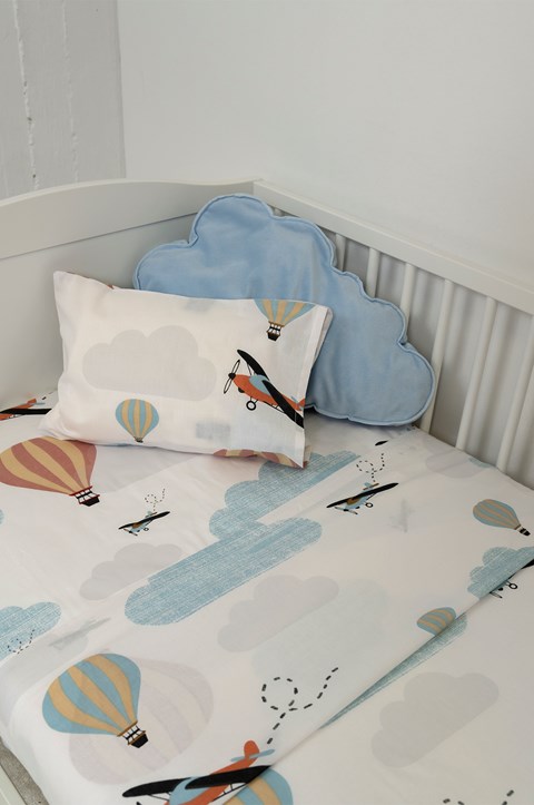 Naf Naf Little Ballons 305 - White Grey Σεντόνια σετ