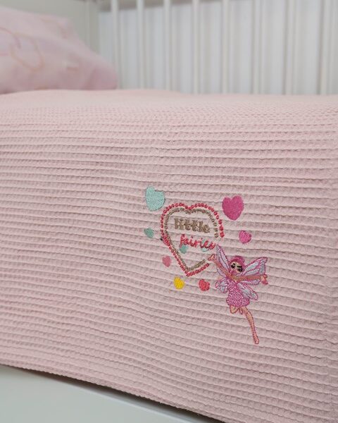 Naf Naf Little Fairies 303 - Somon Pink βρεφική πικέ κουβέρτα