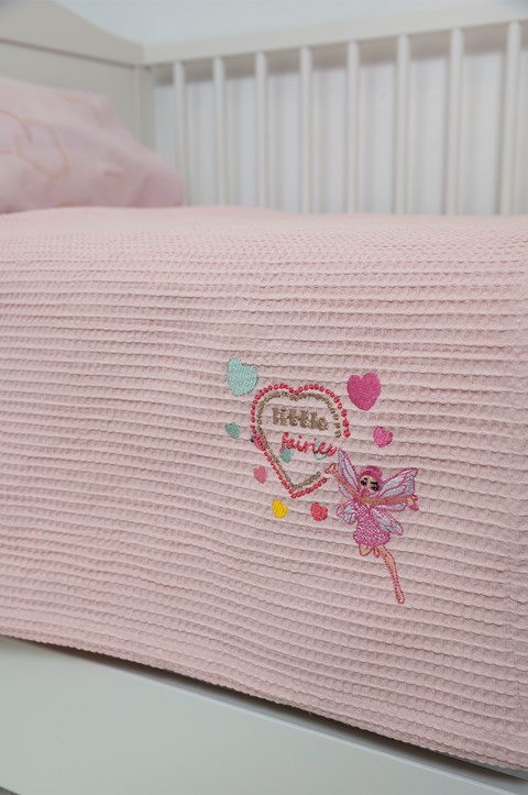 Naf Naf Little Fairies 303 - Somon Pink βρεφική πικέ κουβέρτα