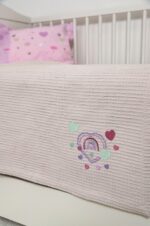 Naf Naf Little Hearts 302 - Lila βρεφική πικέ κουβέρτα