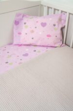 Naf Naf Little Hearts 302 - Lila βρεφική πικέ κουβέρτα - Image 2