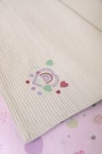 Naf Naf Little Hearts 302 - Lila βρεφική πικέ κουβέρτα - Image 3