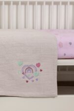 Naf Naf Little Hearts 302 - Lila βρεφική πικέ κουβέρτα - Image 4