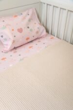 Naf Naf Little Hearts 302 - Pink βρεφική πικέ κουβέρτα - Image 2