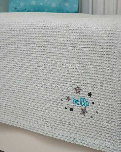 Naf Naf Little Hello Star 304 - Blue βρεφική πικέ κουβέρτα