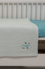 Naf Naf Little Hello Star 304 - Blue βρεφική πικέ κουβέρτα - Image 3