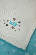 Naf Naf Little Hello Star 304 - Blue βρεφική πικέ κουβέρτα - Image 4